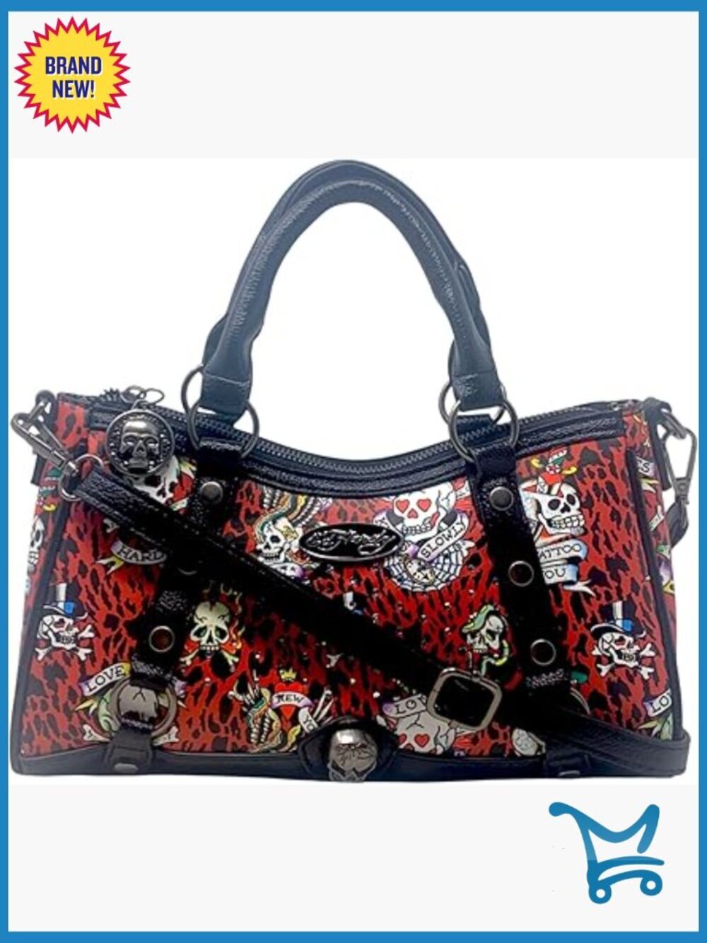 Faux Leather Satchel Bag with Crossbody Strap, Interior Pockets